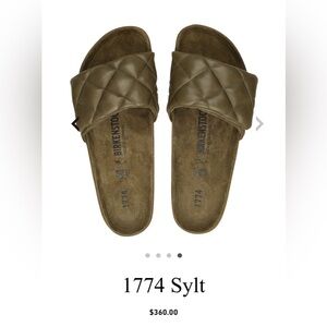 Birkenstock 1778 padded Sylt slides size 37 Khaki green